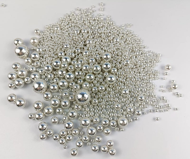 KOOTIPS Sprinkles Sugar Pearls 120g/ 4.2oz, Cupcake Cake Topper mix Sprinkles for Baking Manvscakes Jimmies Cookie Crystal Decorating Nonpareils (Silver) - Image 2